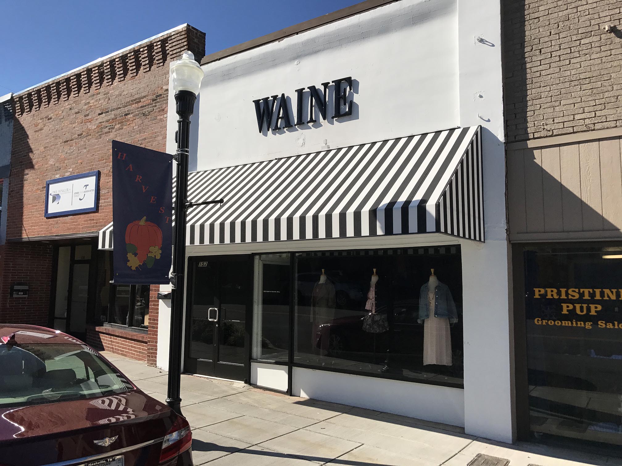 Awning at Waine Mercantile and Boutique, Gallatin by Adams Signs & Awnings